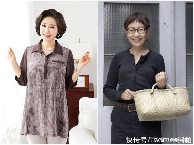 50至60岁的大妈，选择宽松冷淡色系的搭配，更加彰显优雅大方气质