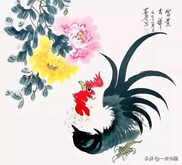 艺术家#这鸡，画得意趣横生，神韵独具，好神气