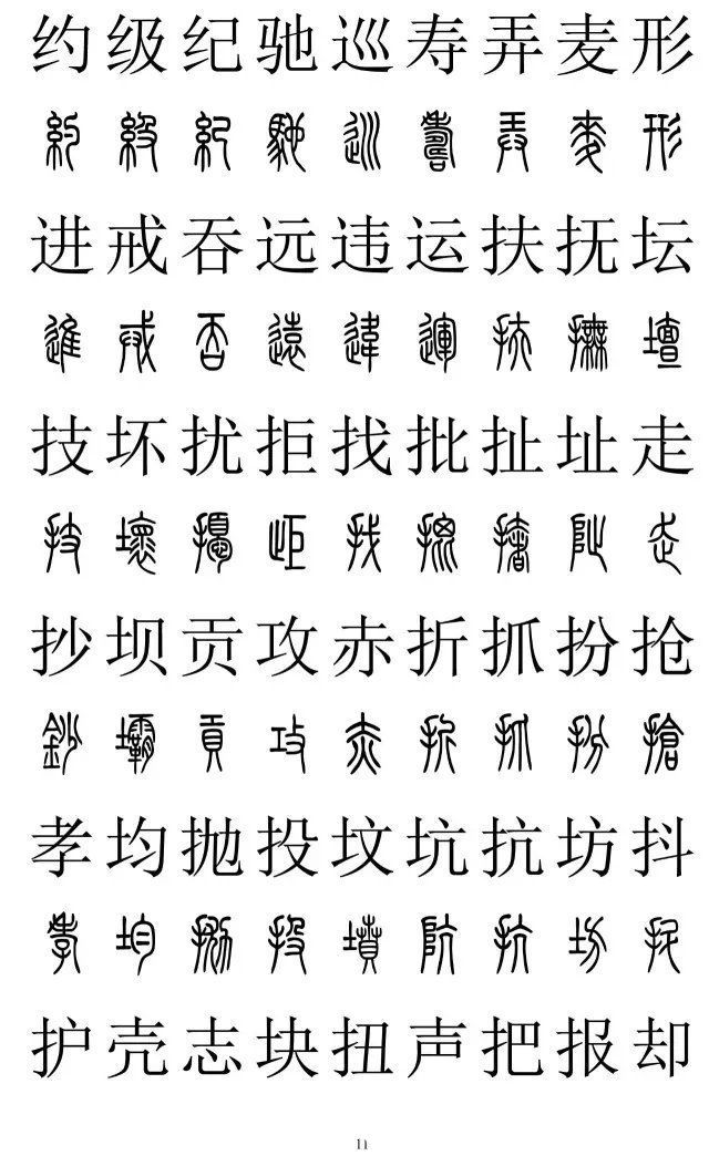 楷书|篆书楷书对照2500字，值得收藏