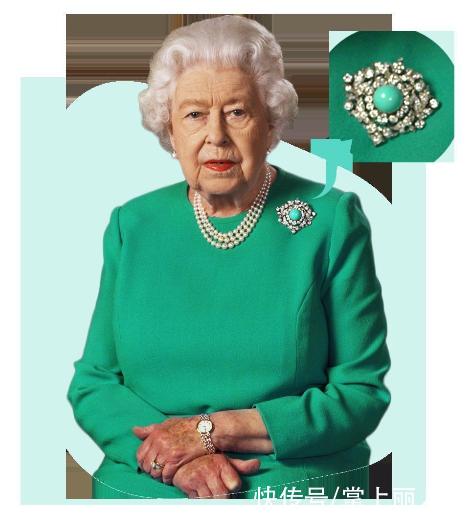 默克尔|英国女王佩戴祖母绿绿胸针，展开微妙时尚外交