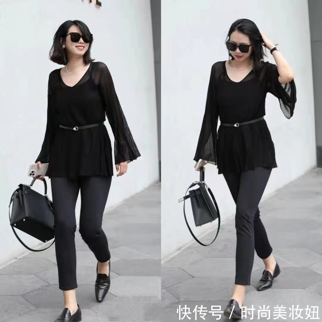 教科书|教科书级别的“显瘦”穿搭，124斤梨形身材，照穿优雅又养眼