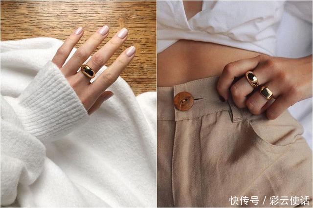 夏季金色饰品搭配小诀窍,圆环戒指、耳环、手链,一扫土豪味!