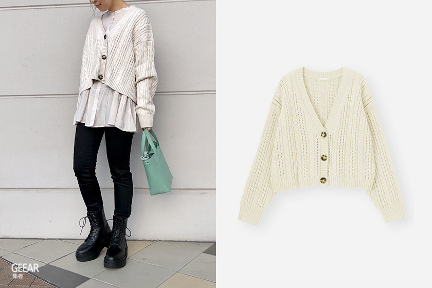 日本女生秋冬就靠这件针织外套显腿长!