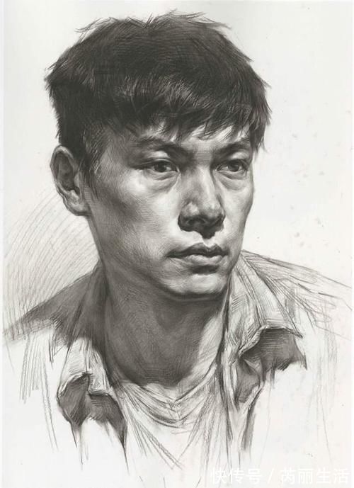 校考!图南画室丨男青年正面素描头像教学讲解丨联考校考素描头像高分卷