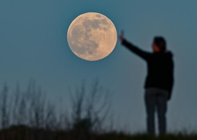 “超级粉红月亮”在世界多地惊艳登场