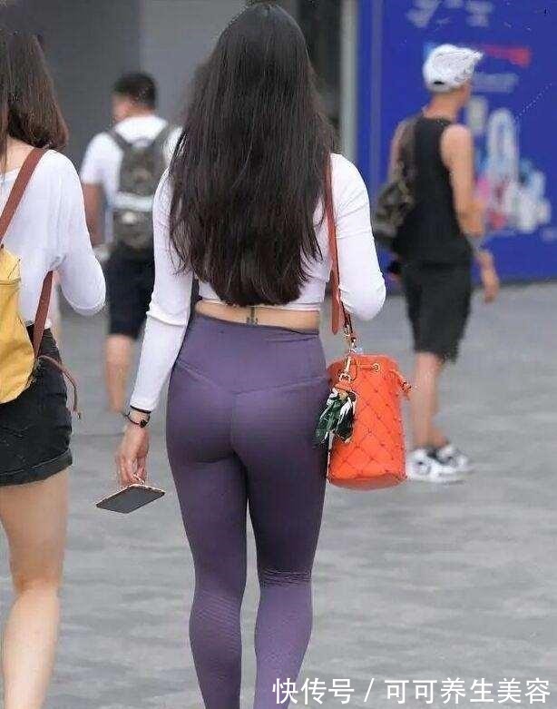 裤装 紫色打底裤搭配白色上衣,好看又时尚,遮肉效果极好!