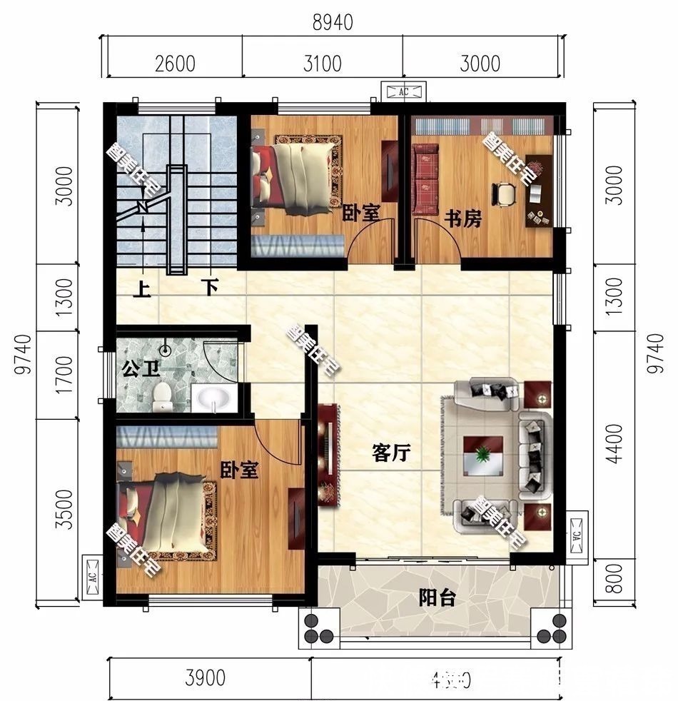 户型|面宽8米左右的两栋简欧别墅,室内都很通透,户型一造价极低