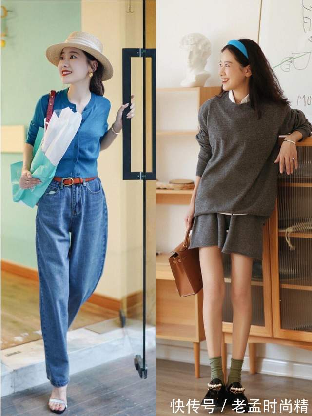 柔和|普通女生怎么穿显高又显瘦?针织衫搭配阔腿裤,不光高级还很减龄