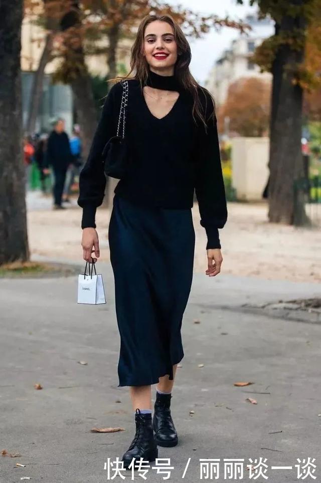 马丁靴的30个穿搭示范，可甜可盐，时髦炸了！