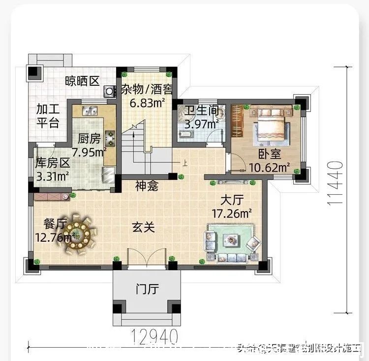 卫生间|四川泸州二层乡村别墅 带大露台设计 农村建小洋房别墅施工图纸