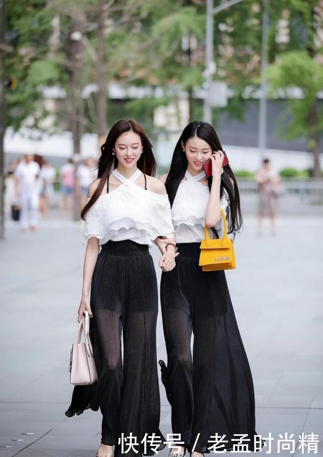 街拍:不庸俗, 选择时尚的阔腿裤穿搭, 让造型轻松美丽出众