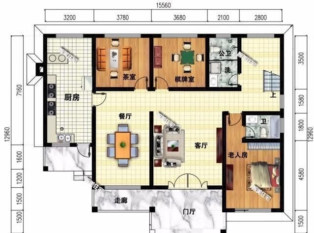 真石漆|2栋宽15米左右的农村别墅,返乡建房首选,户型好造价合适