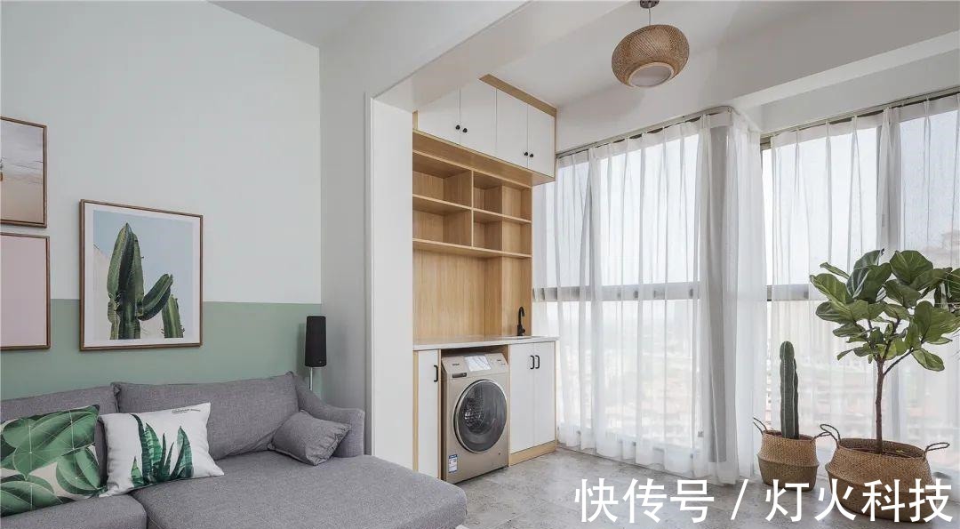 洗衣柜|阳台上的洗衣柜这样设计,不仅美观实用,还能多出一个洗漱台!