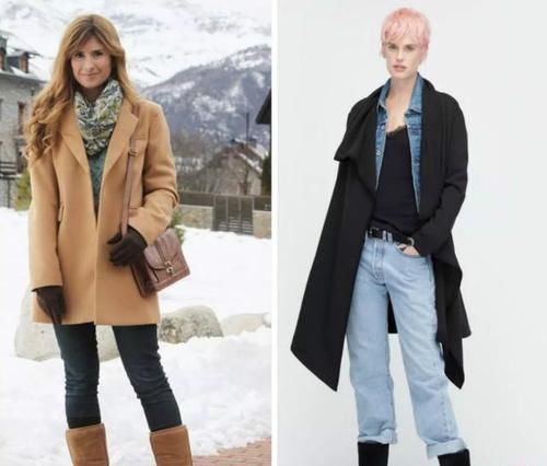 女人不管多少年纪，穿大衣时，最好别配这2双鞋子，另外3双更时髦