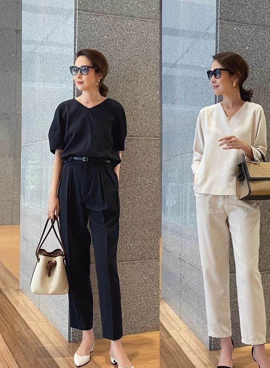 日系博主穿搭太圈粉,简约高级不失女人味,超适合50岁的女性