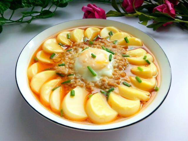 完美搭配，肉沫和鸡蛋豆腐，简单蒸一蒸，入口即化特别美味