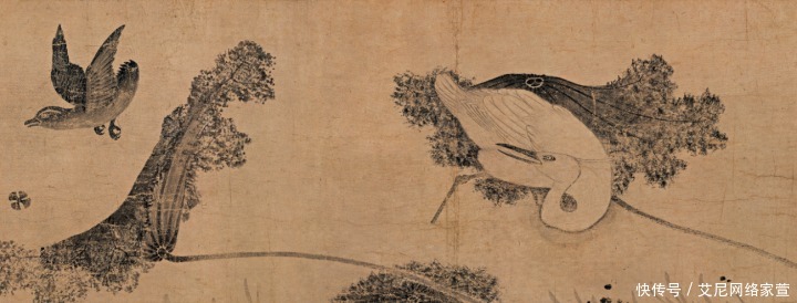 罕见的粉笺纸画作,宋徽宗《池塘秋晚图》赏析