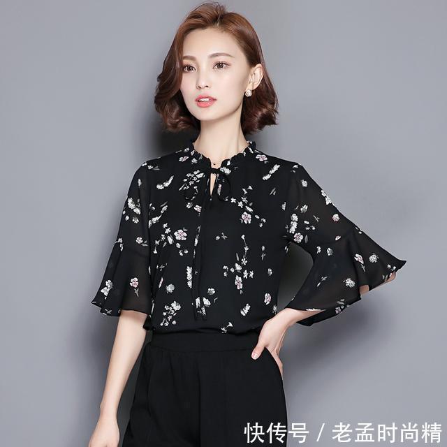 穿着|春季流行的妈妈雪纺衫,显白显优美,提亮肤色有气质