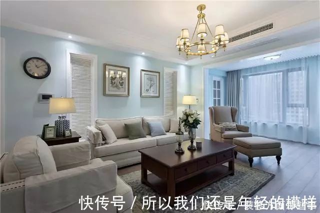 简美式|简美式三室两厅,客厅厨房餐厅呈开放式,全屋时尚、敞亮、大气!