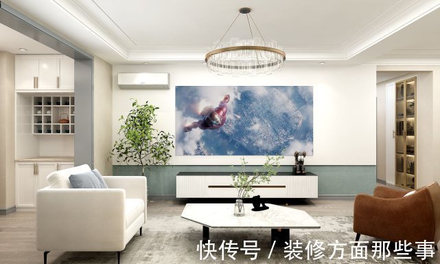 温暖|140平现代风三居室,客厅纯粹的白调,温暖的木调宽敞明亮