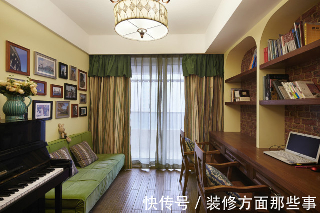 横梁|124平三居室明快光鲜，展现美式复古张弛有度的强大气场