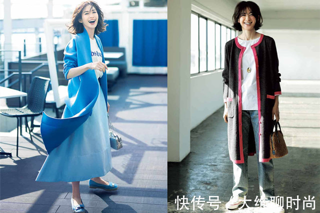搭配|秋天的第一件时装,少不了针织长开衫,40+女人穿了显瘦又百搭