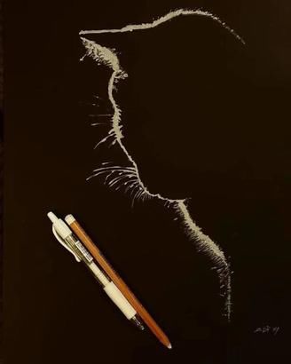  素描|「视觉」如剪影一般的素描作品