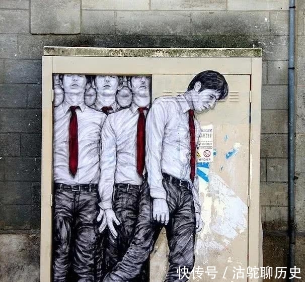 制作|法国艺术家制作的壁画 巴黎街头的幽默