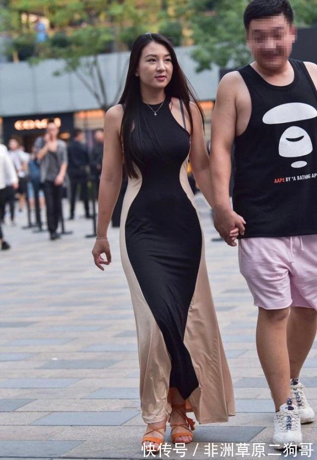 连衣裙|时尚又洋气的连衣裙,卡其色与黑色拼接对撞,展现都市女性魅力