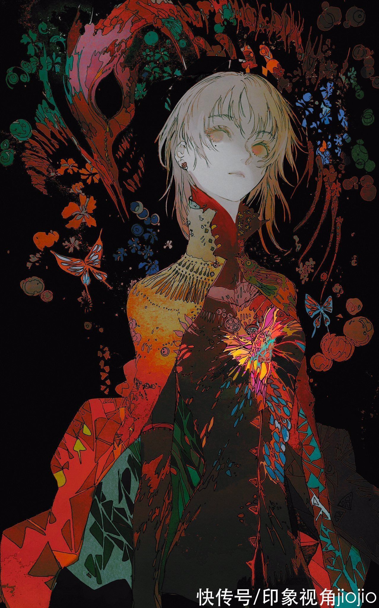 人物插画#平涂风格的幻想系人物插画,每一幅作品都似乎在讲故事