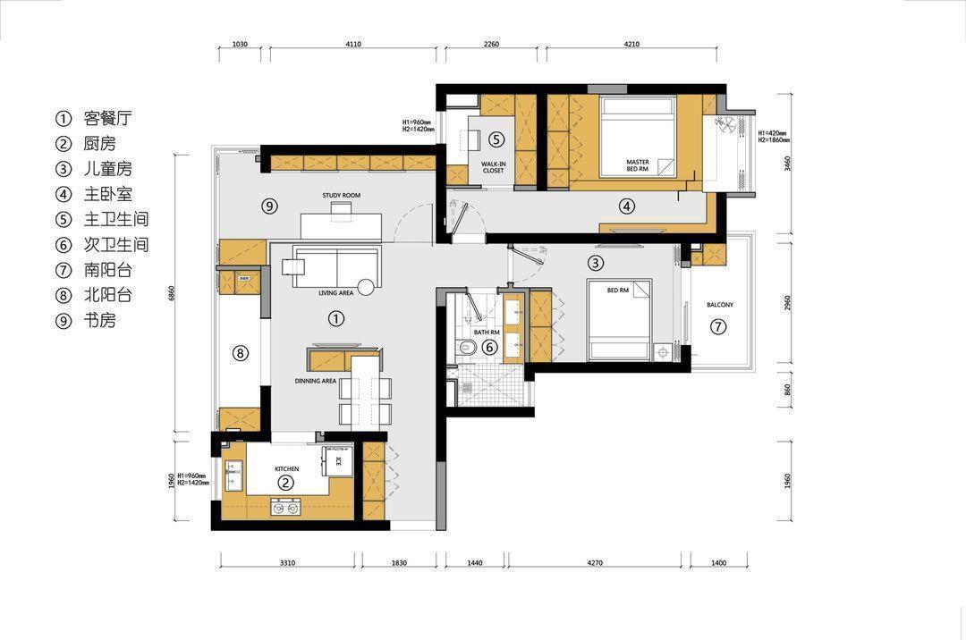 重点|90平二手房改造,舒适和私密性极佳,老房子也能大变样