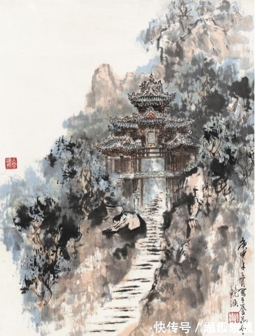 新时代$何镜涵:写意楼阁山水第一人,独树一帜的山水画画家