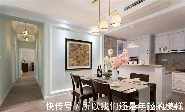 简美式|简美式三室两厅,客厅厨房餐厅呈开放式，全屋时尚、敞亮、大气!