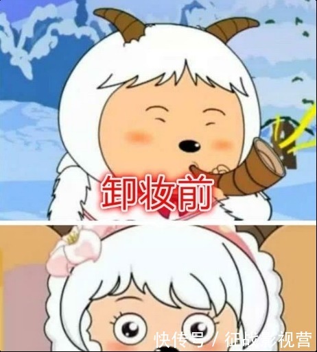 认不出|喜羊羊:卸妆前后对比,美羊羊认不出,看到暖羊羊后是心动的感觉