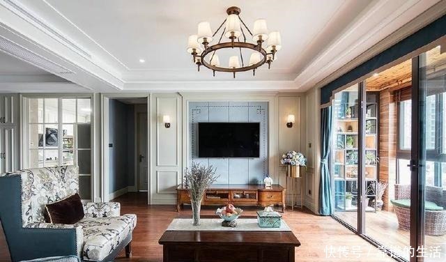 淡蓝色|130㎡现代美式,简约的优雅,好精致!130㎡现代美式,简约的优雅,好精致!