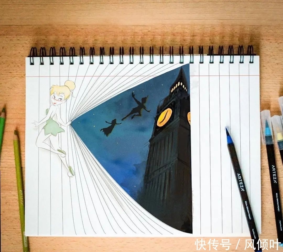 长发公主|他在本子上“乱涂乱画”,迪士尼角色和线条一起玩游戏,趣味十足