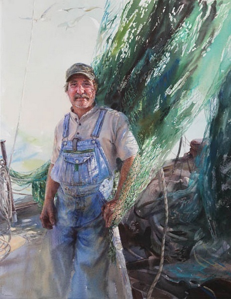 画标$美国水彩人物画家玛丽怀特:一张A4大小的水彩画标上万美元