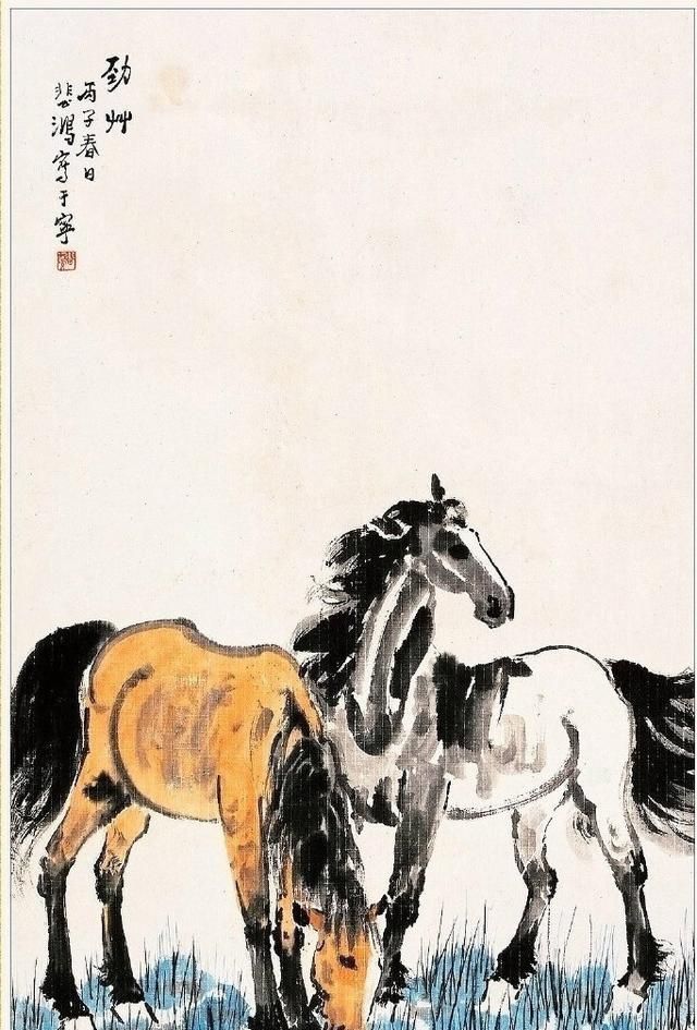 骏马$徐悲鸿3200万的骏马图,被质疑是赝品,缺少油画的韵味感觉
