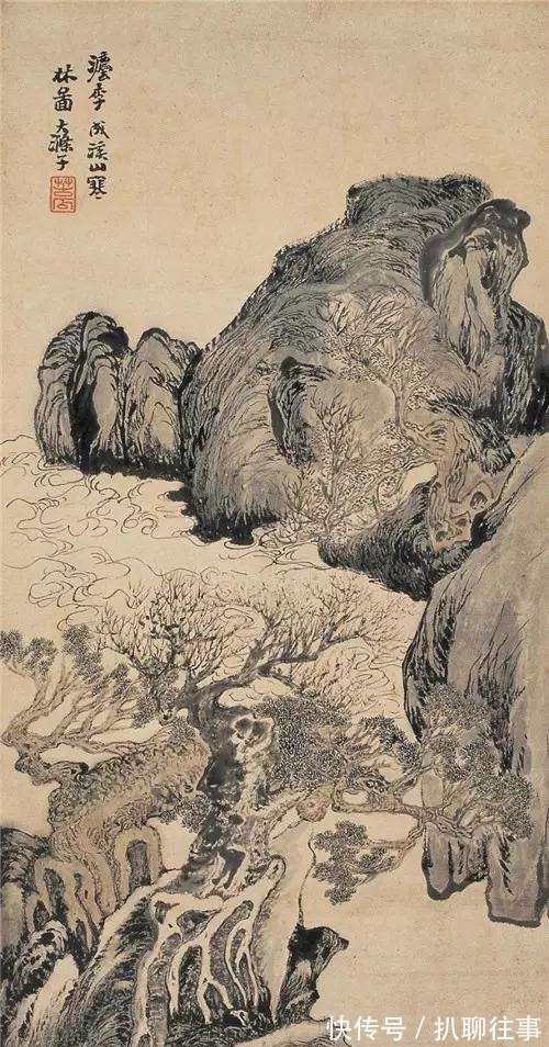 水墨纸本|清初四大画僧笔下的意境山水，不只是养眼