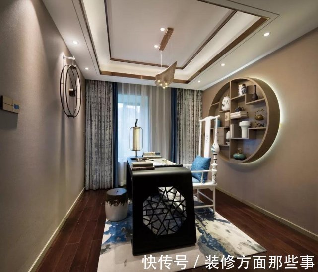 禅意|135平四居室设计,蓝色的新中式设计大开眼界