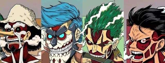 巨人与《海贼王》彩绘联动，山治化身进巨还抽烟，罗兵居然是锤巨