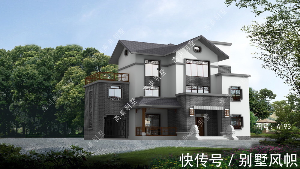 老人|这款中式三层别墅,外观经典大气,老人和年轻人都喜欢。