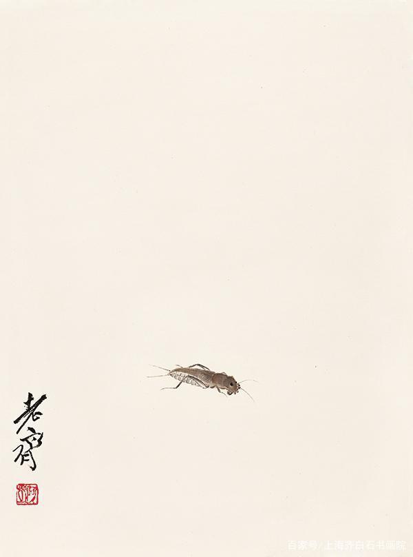 书画社|齐白石担心老后受视力限制,齐白石传人书画社-少白汤发周说,他就预先画了一批工虫