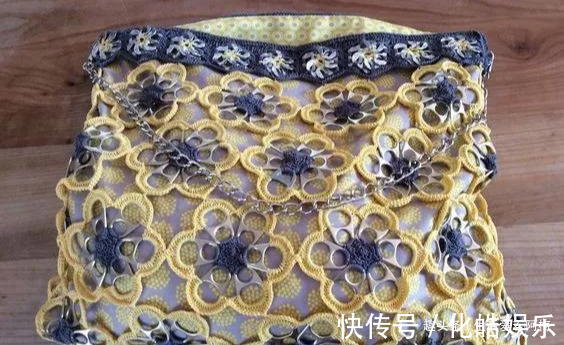 在易拉罐拉环上编织，钩成的包包耐看耐用！DIY变废为宝附教程