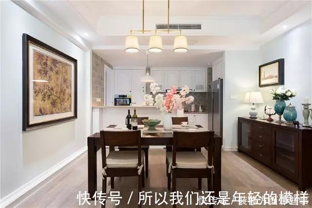 简美式|简美式三室两厅,客厅厨房餐厅呈开放式，全屋时尚、敞亮、大气!