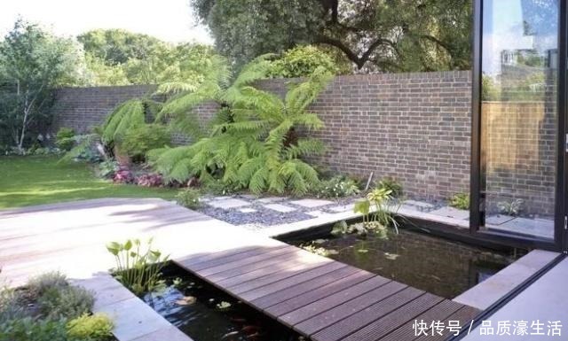 庭院里除了养花种草,还可以造个鱼池,每天逗鱼品茶,像世外桃源!