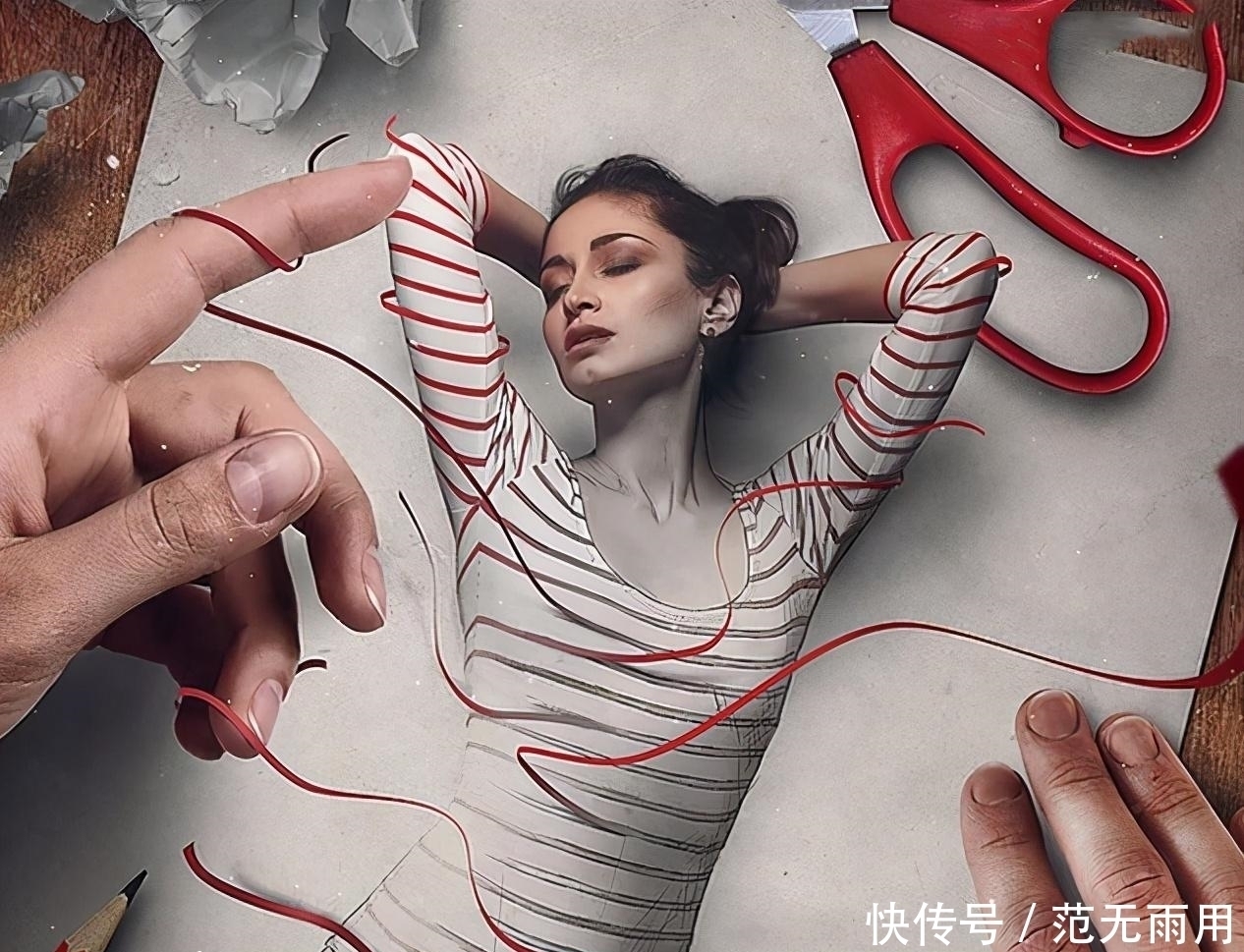 创意无限的"真人"立体画,艺术家赋予其灵魂,美女的身体在发光