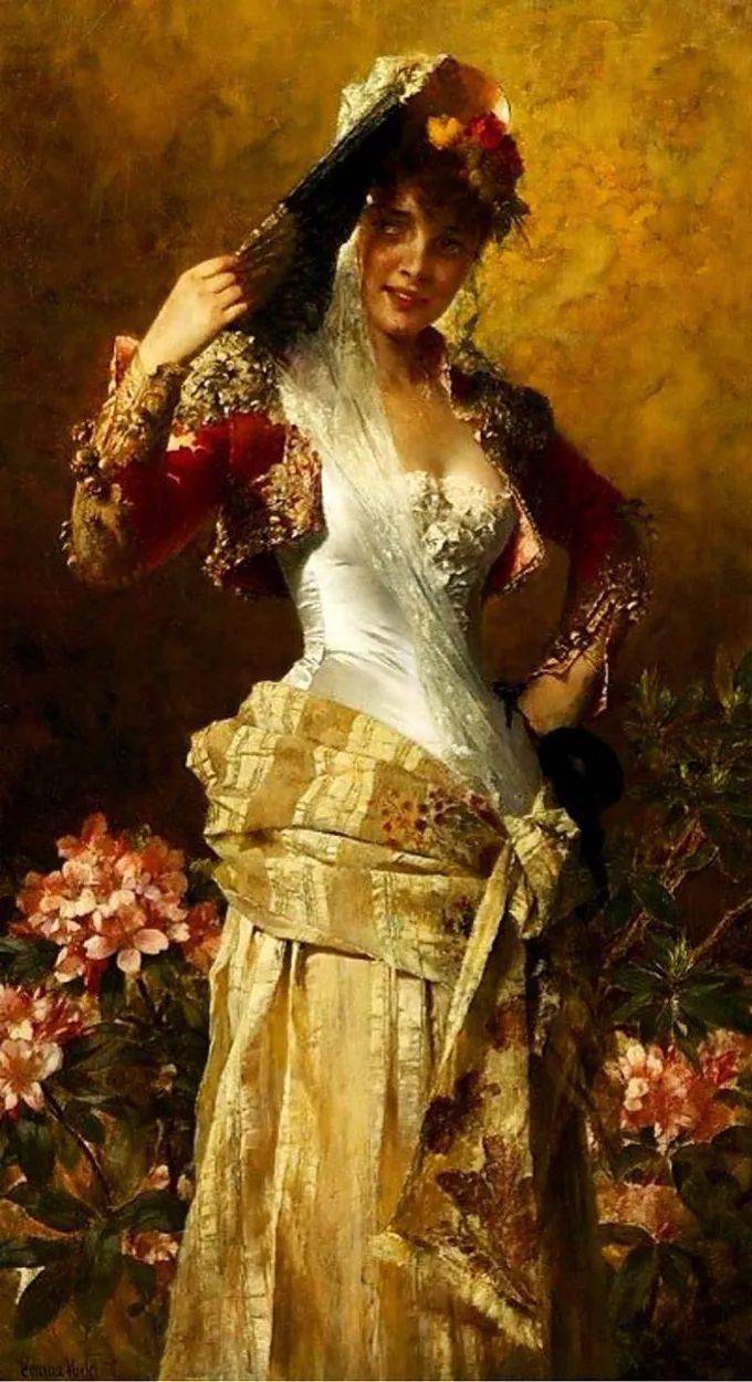 艺术学院!19世纪油画家笔下细腻的年轻漂亮女子,人物造型丰韵端庄 雍容华贵