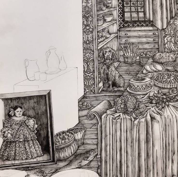 她的手#全球最抠女画家,用针管笔惊艳世界,这细节和线条让人惊叹不已!