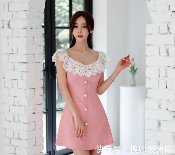 孙允珠|女神高清时尚搭配彩虹花裳刺绣漫叶小精灵衣裙!